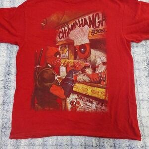 EUC Red Deadpool Chimichanga short‎ sleeve tee size large